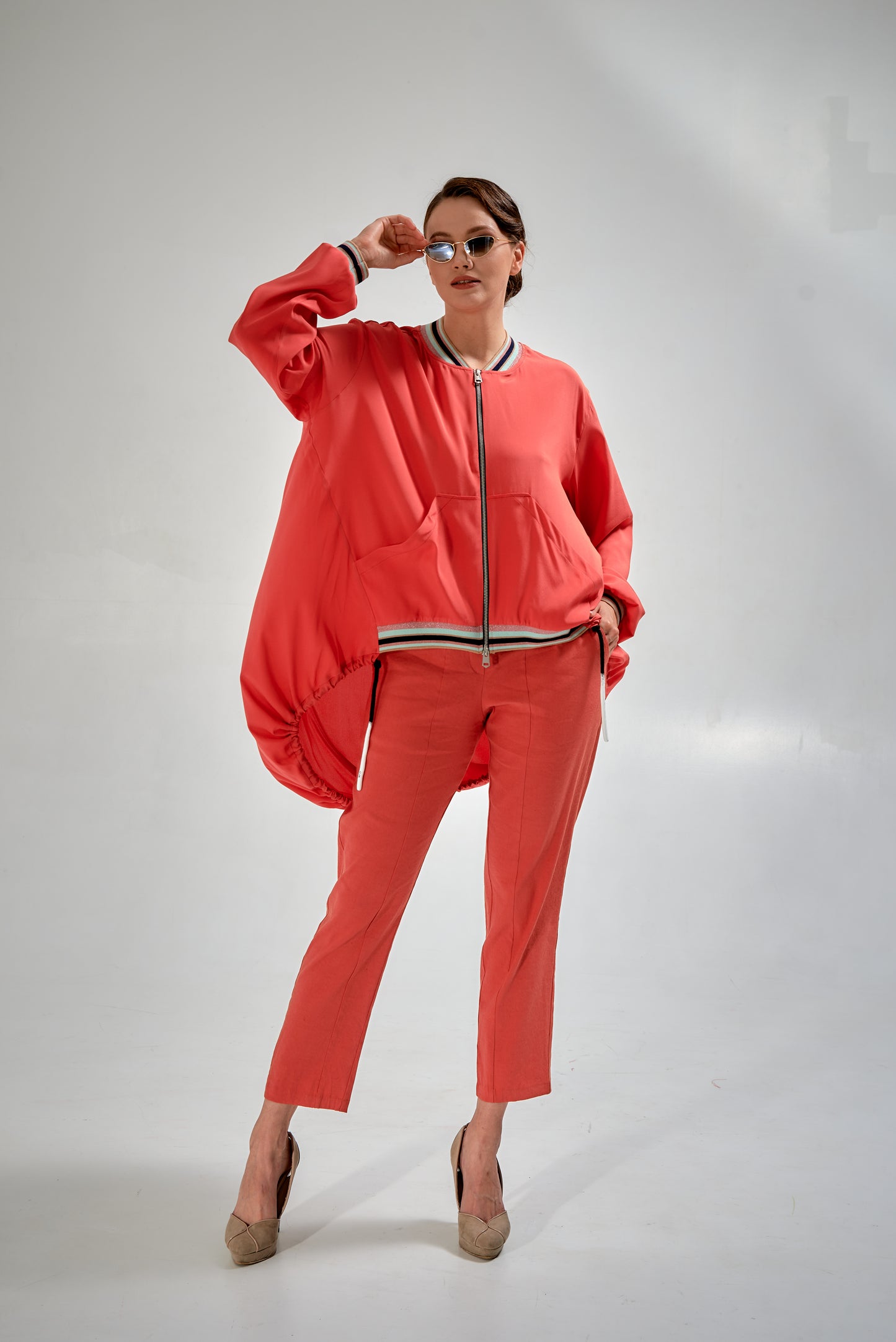 Duster with long sleeves. 100% Washable Silk