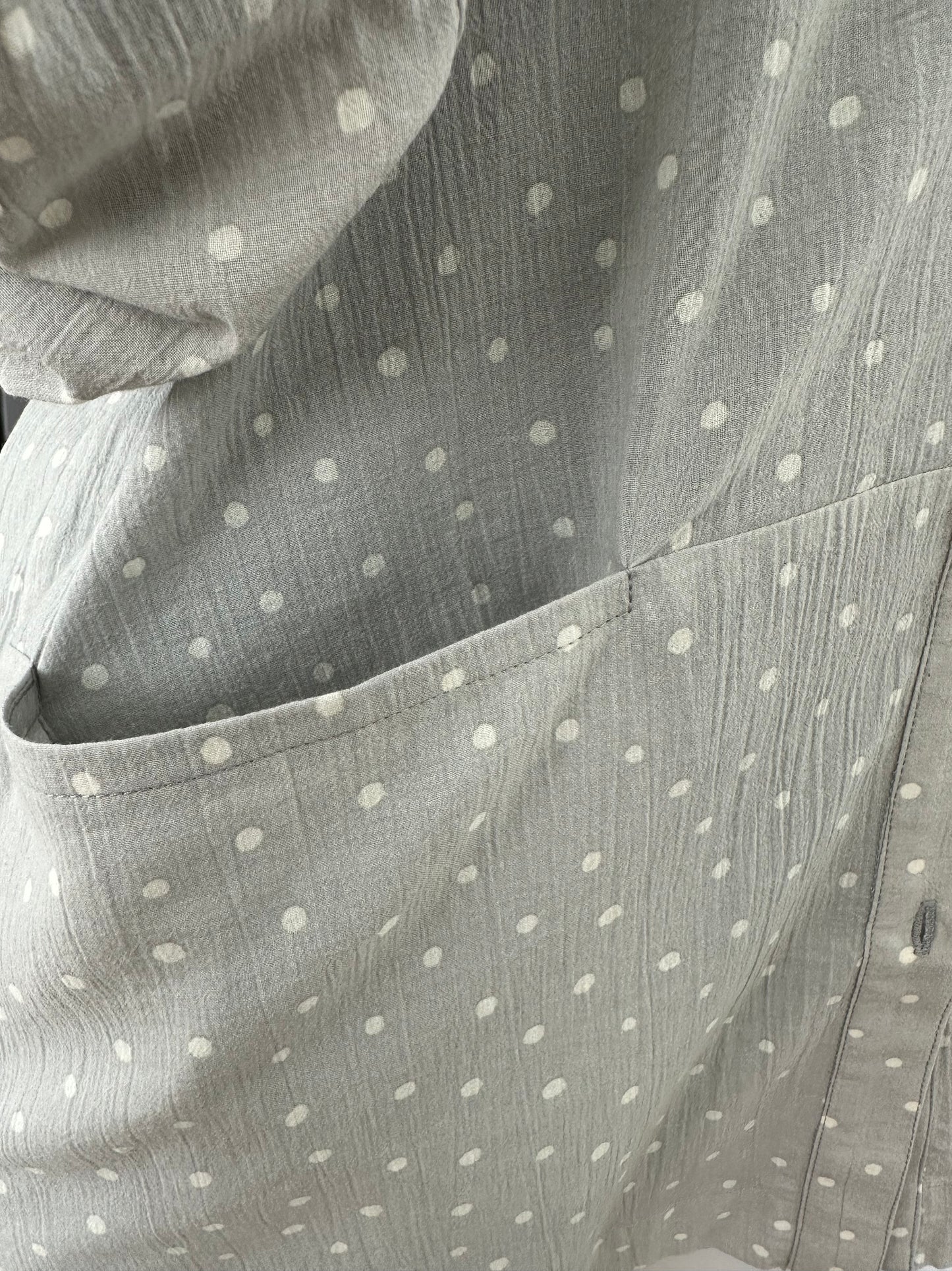 Polka Dot Cotton Shirt with Button Closure