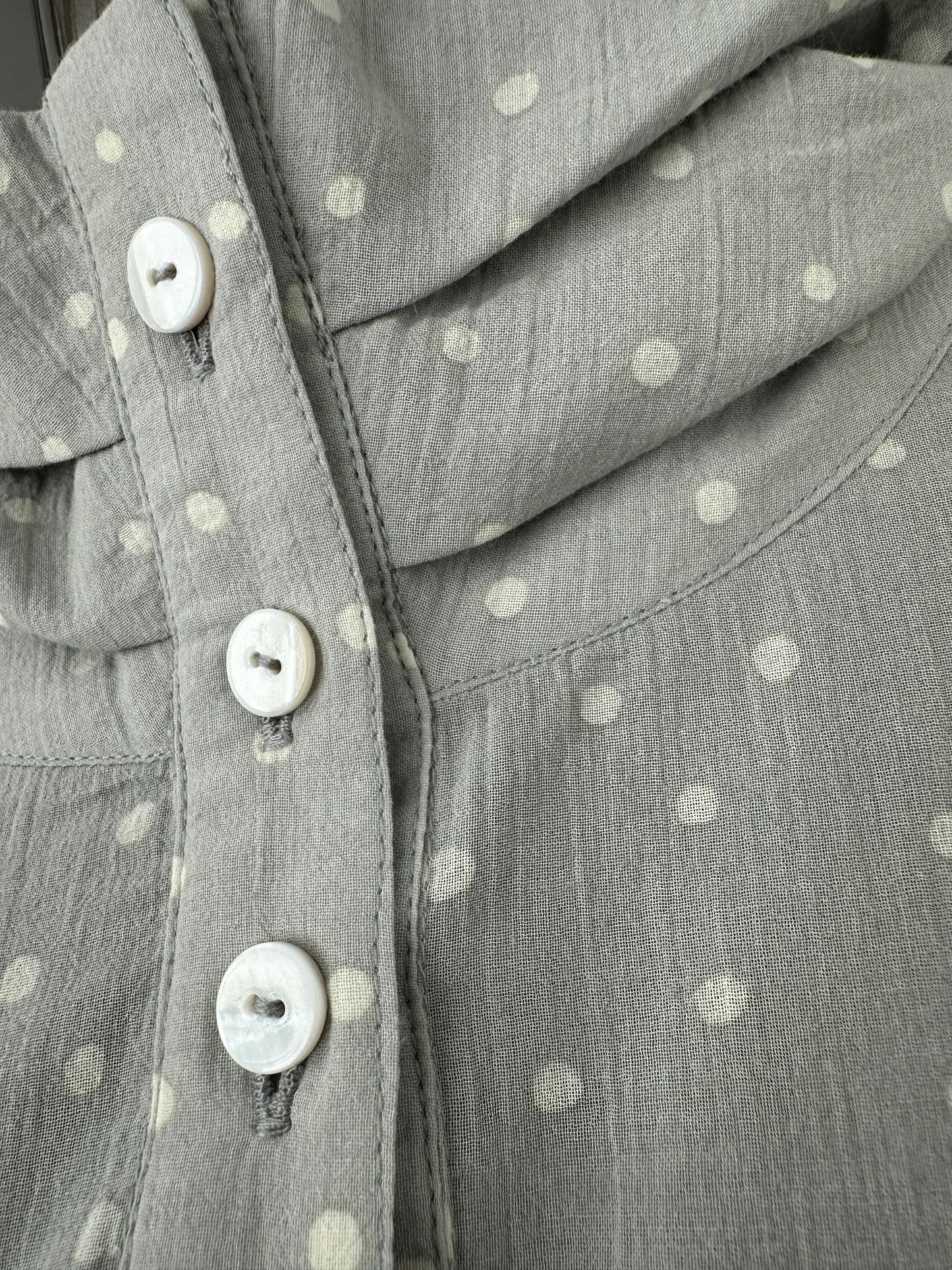 Polka Dot Cotton Shirt with Button Closure