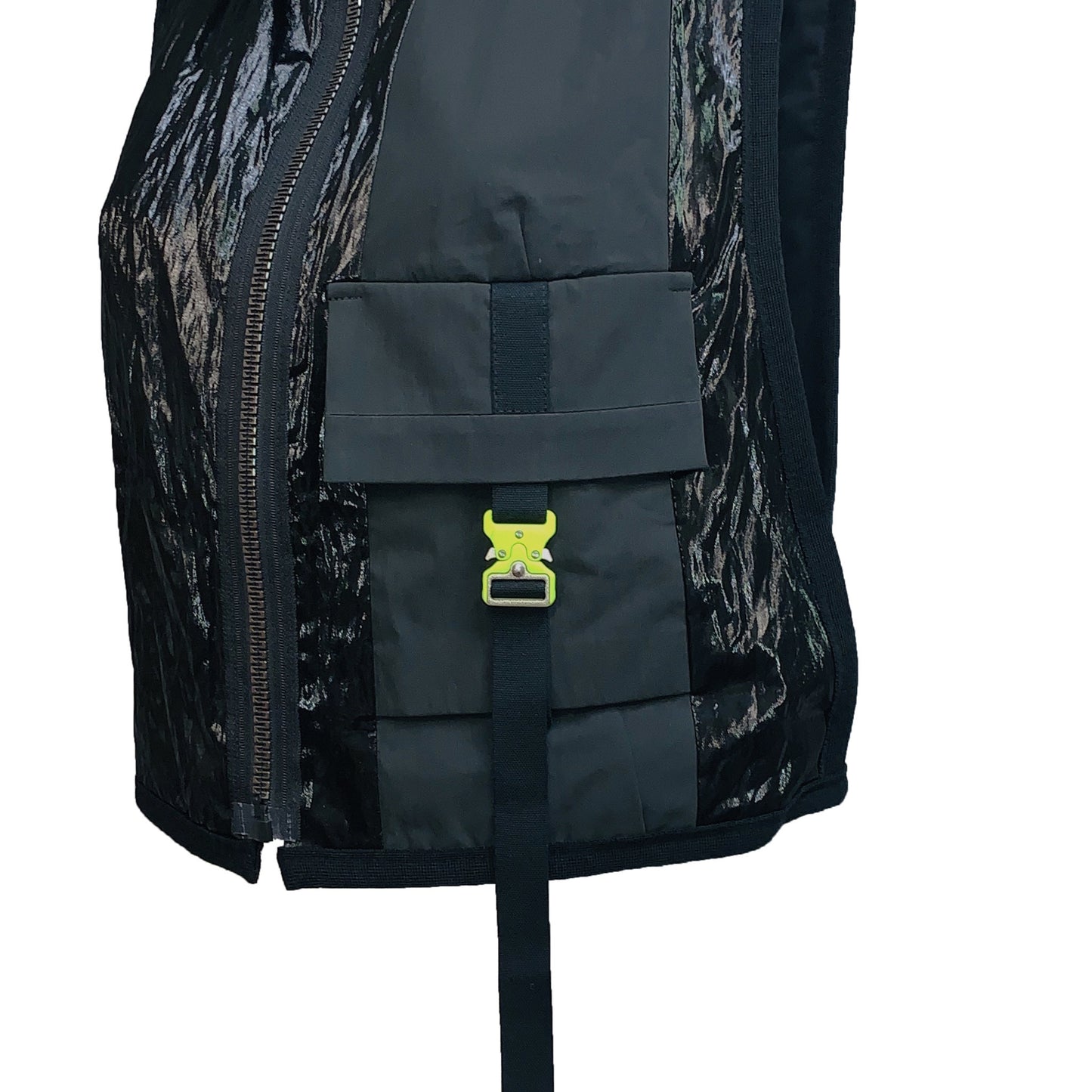 Vest with neon green buckle