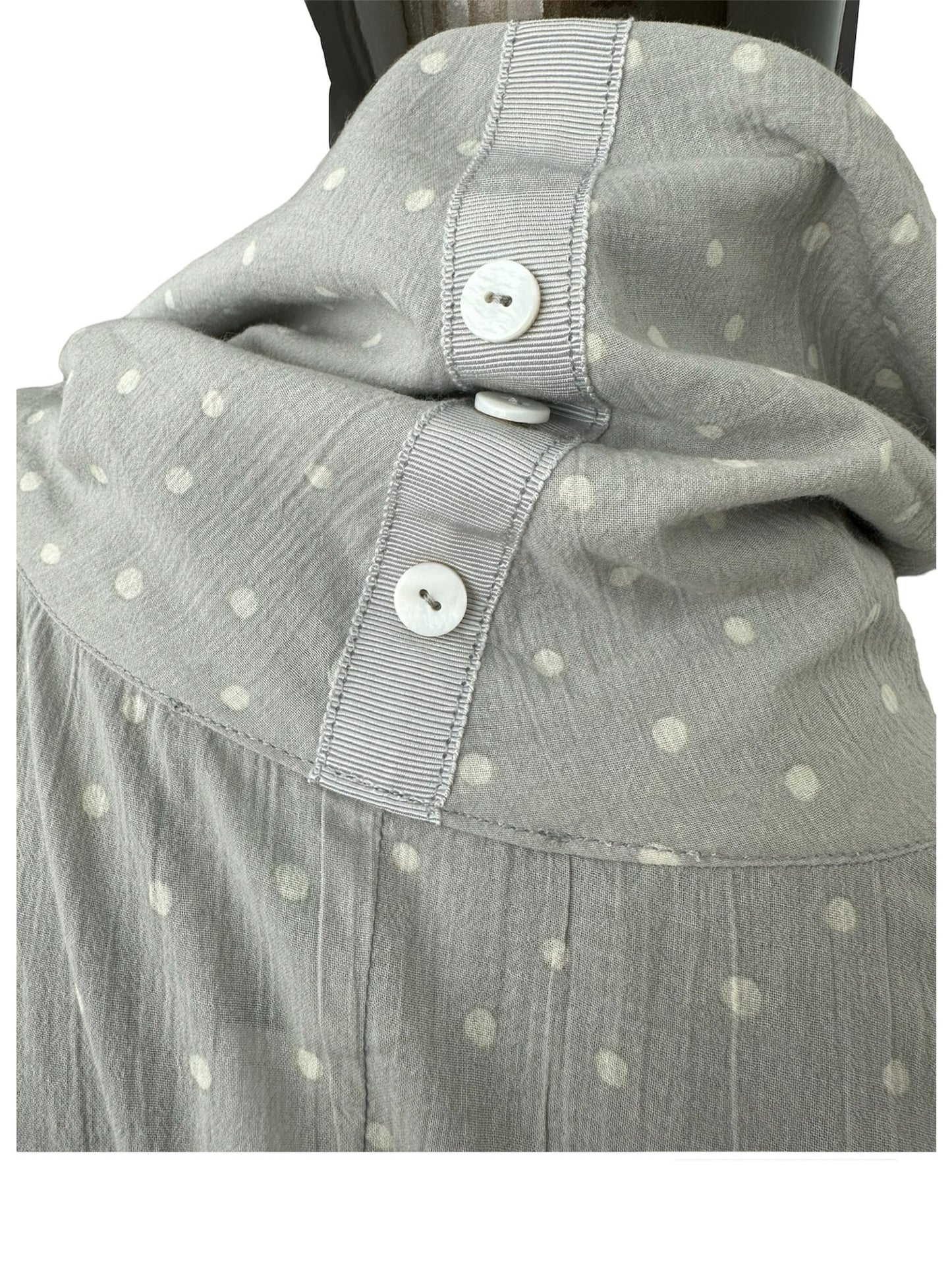 Polka Dot Cotton Shirt with Button Closure