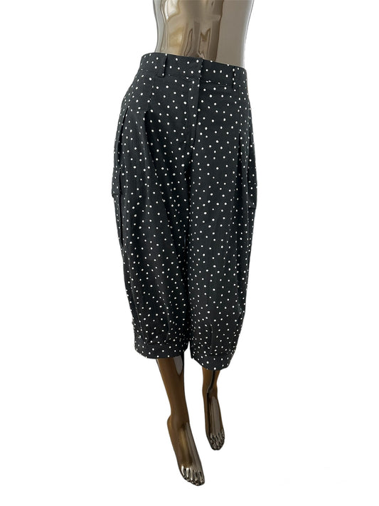 Cropped Pants in Japanese Polka Dot Cotton Fabric