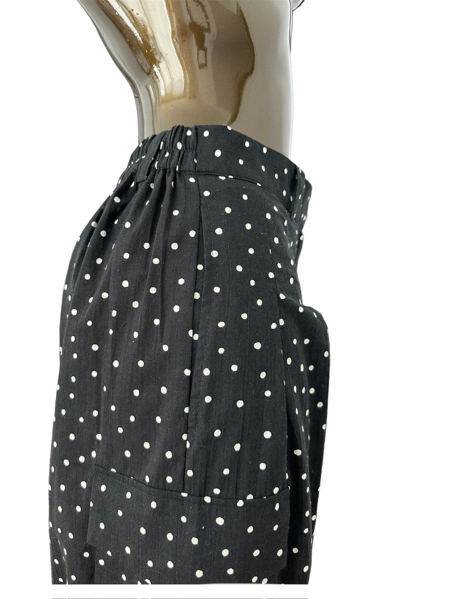 Cropped Pants in Japanese Polka Dot Cotton Fabric